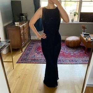 Alice & Olivia Navy Lace Gown